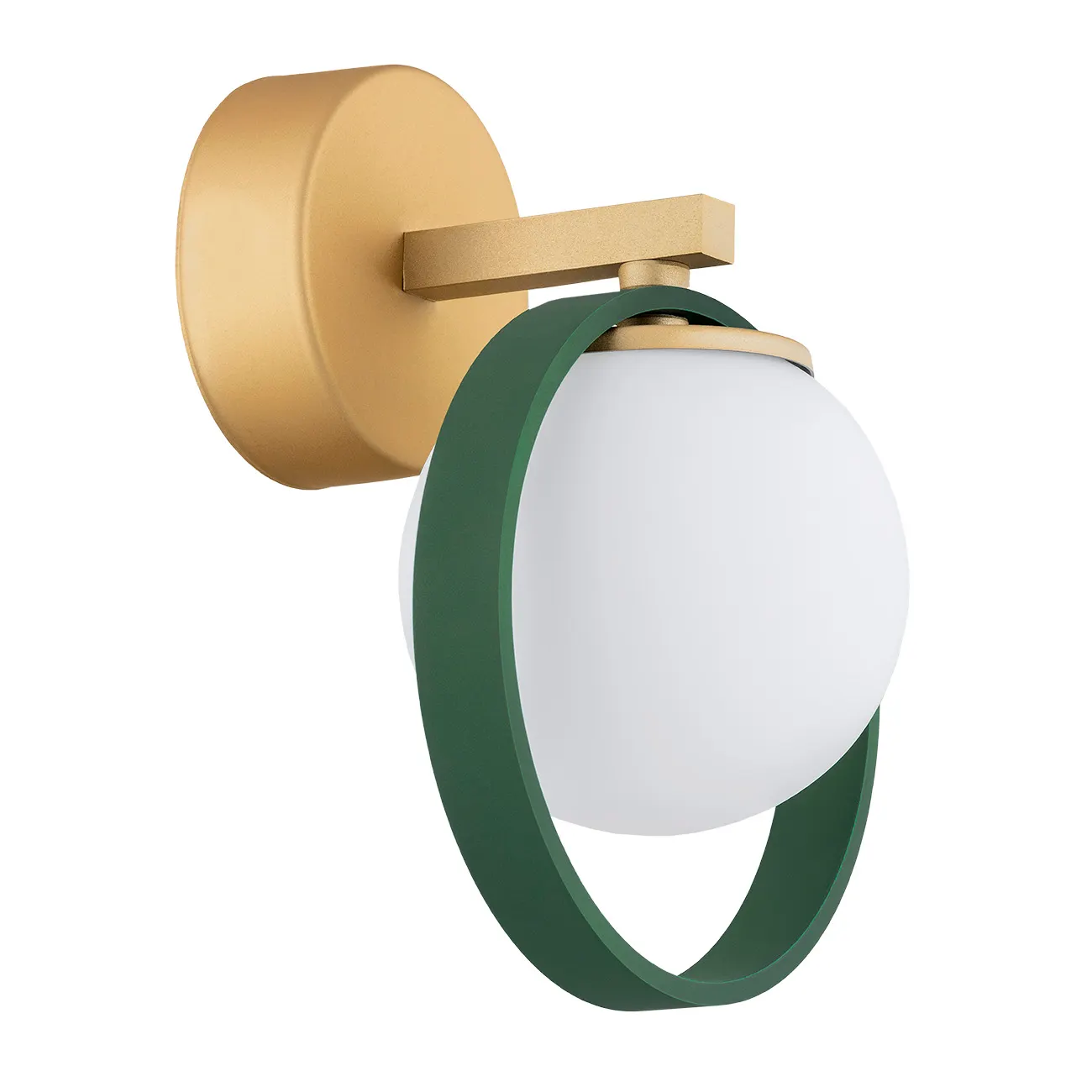 Kinkiet SATURNIA metalowy złoty zielony opal - 8258