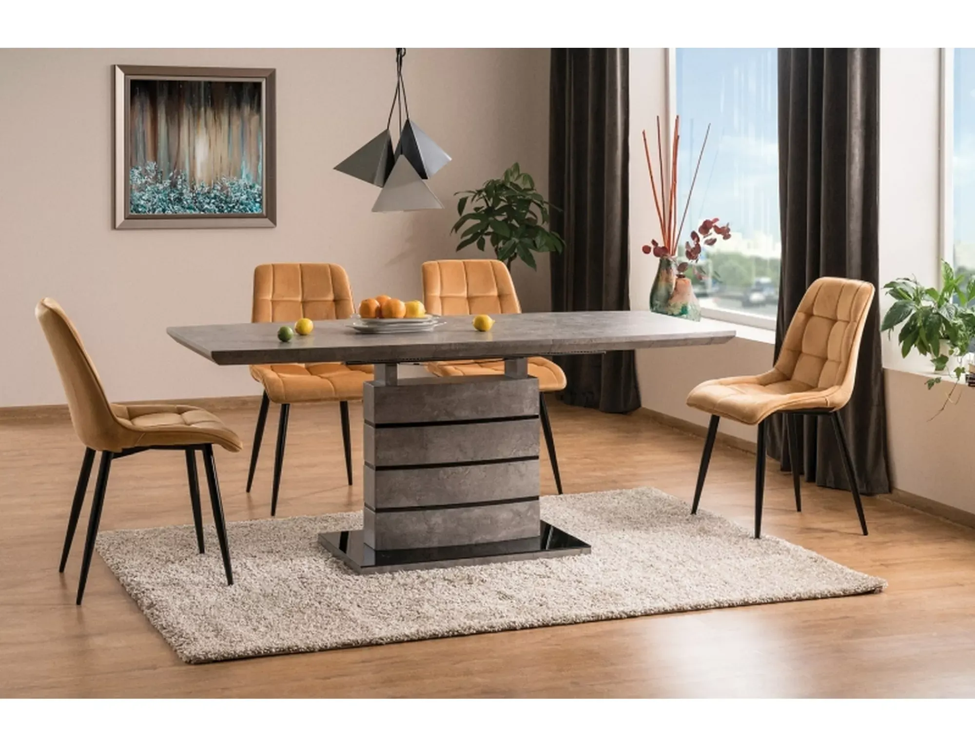 Krzesło tapicerowane CHIC VELVET Bluvel 68 pikowane curry czarne nogi