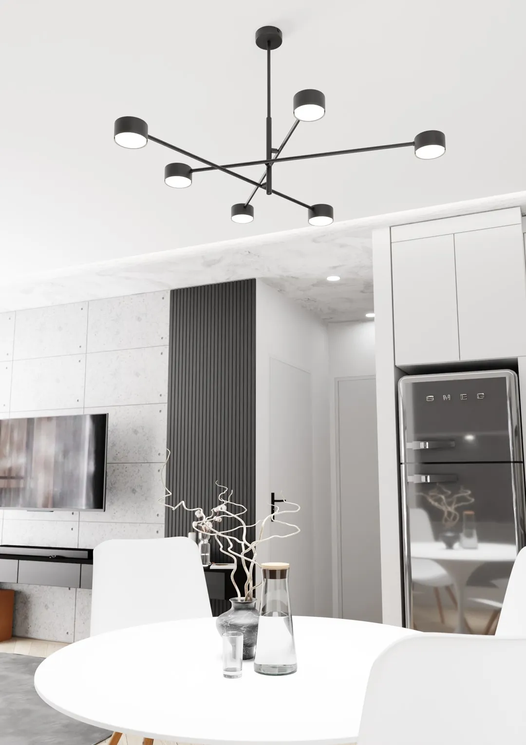 Lampa sufitowa NATSU 6 BL czarna - 1444/6