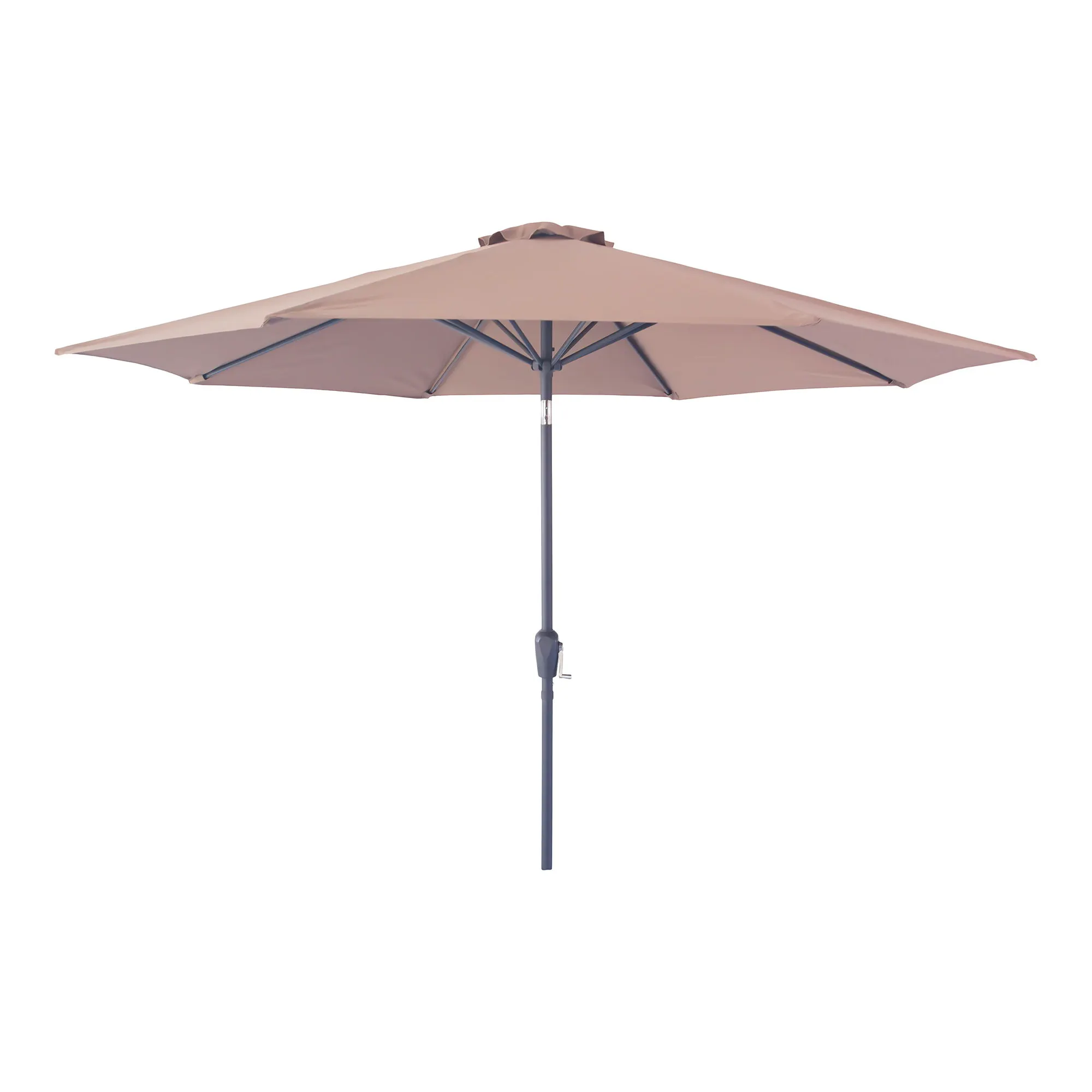 Parasol ogrodowy z korbą i uchylnicą HOUSTON metalowy drążek wentylacja powietrza u góry fi300 cm beżowy Baldachim, Mieszkanie, Patio, Parasol, Parasol ogrodowy