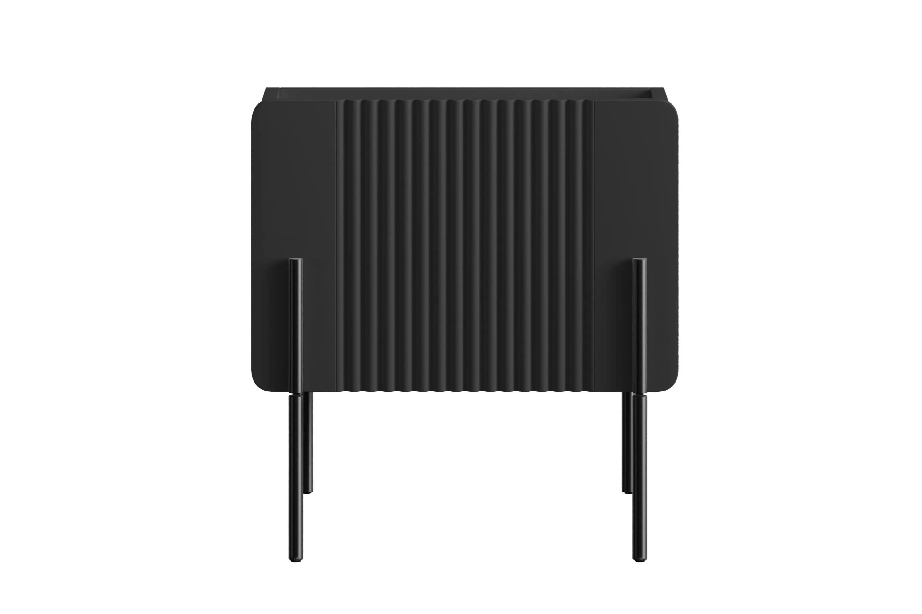 Szafka nocna z 1 szufladą MALMI 45cm - czarna - czarne nogi - B_166952