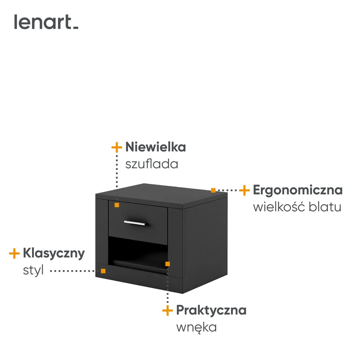 Szafka nocna Arti AR-07 czarna