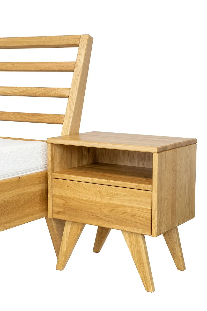 Szafka nocna dębowa SN301 Naturalny DREWMAX — zdjęcie 7