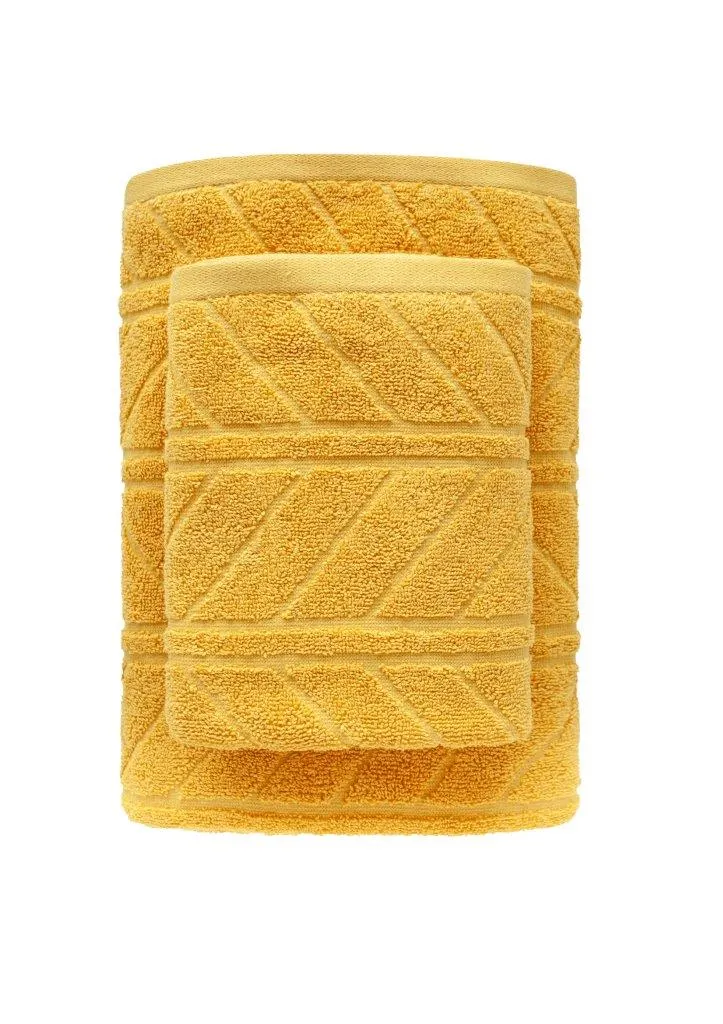 Ręcznik frotte RELIEF 50x90 gramatura 500 żółty - FARO_30237