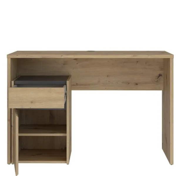 Biurko MODULTRICK z szafką i szufladą - dąb artisan, szary - MDUB111-C827