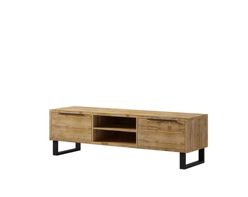 Szafka RTV 2-drzwiowa z półkami HALLE 180 cm dąb Wotan Szafka RTV 2-drzwiowa z półkami HALLE 180 cm dąb Wotan