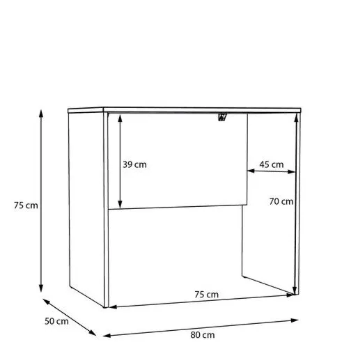 Biurko DUBBERLY minimalistyczne - dąb sonoma - DBBB111-D30F