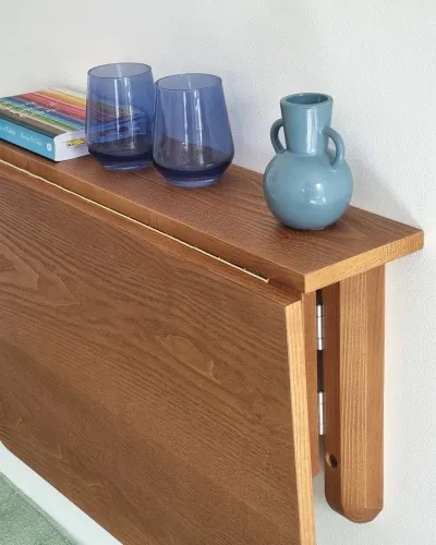 Stół ścienny opadający KLAPP drewniany 60x70 jesion naturalny - RGBKLAPP6070_ASH