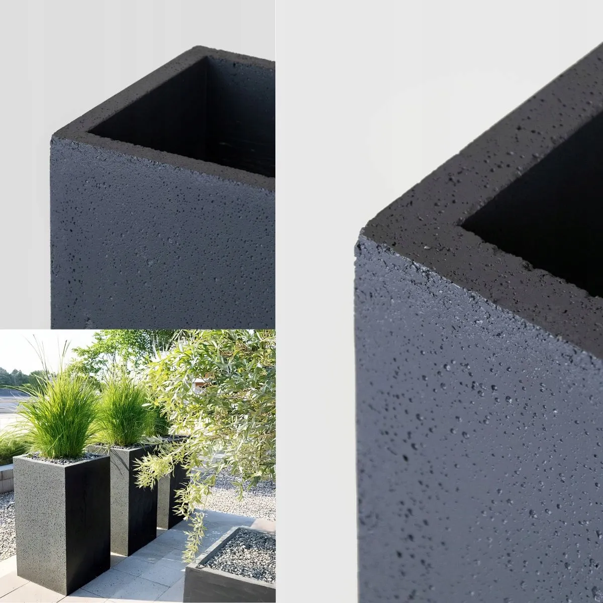 DONICZKA zewnętrzna betonowa SEVRAN 30x30x70 cm antracyt - LD_TZ000550