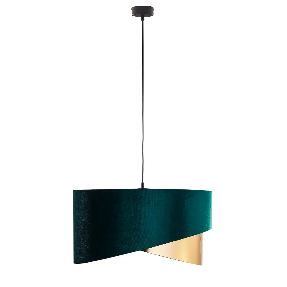 Lampa wisząca TERCINO czarna zielona złota ścięta 170x50cm