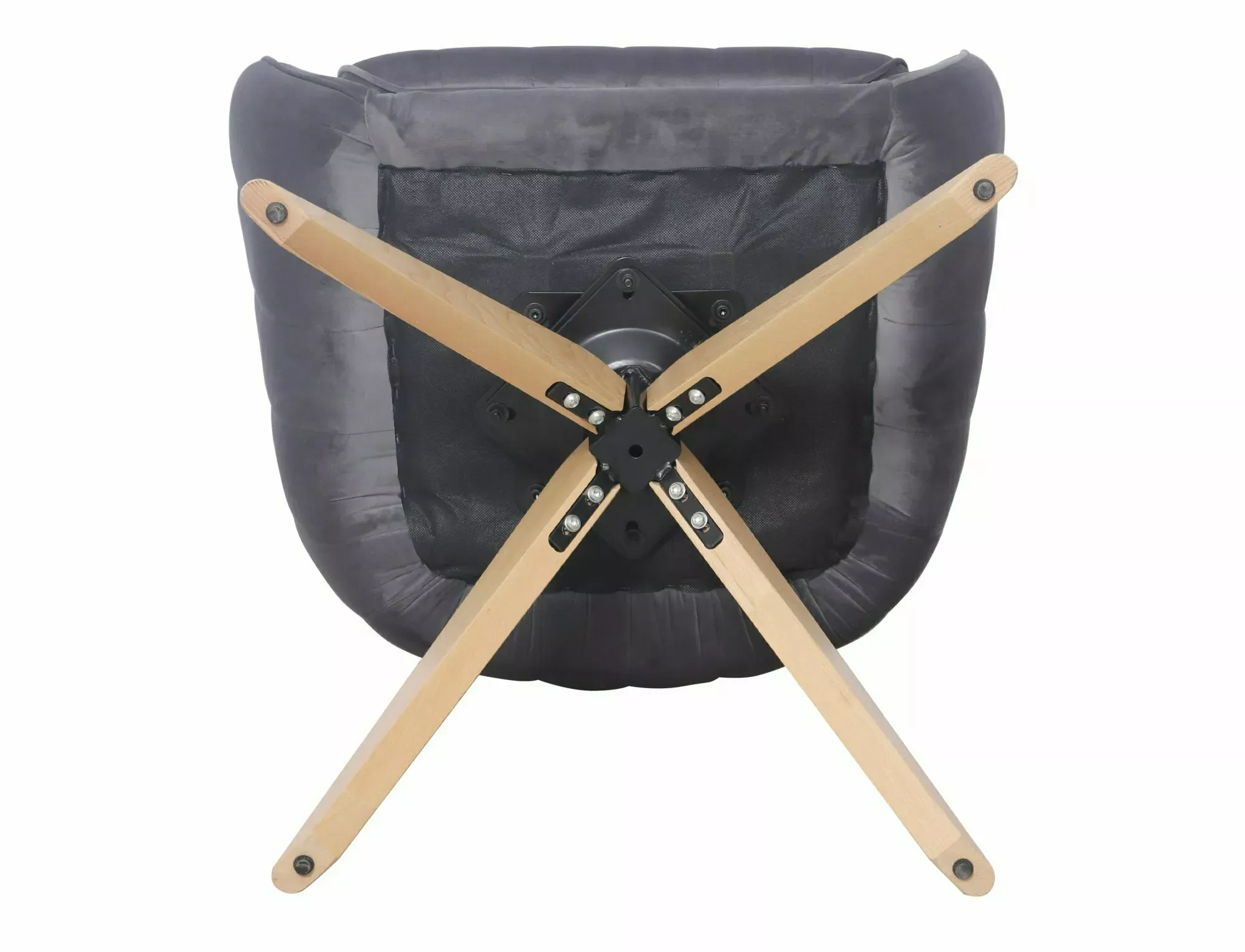 Krzesło obrotowe 180° AZALIA D BREGO szare nogi drewniane - AZALIADBRDSZ