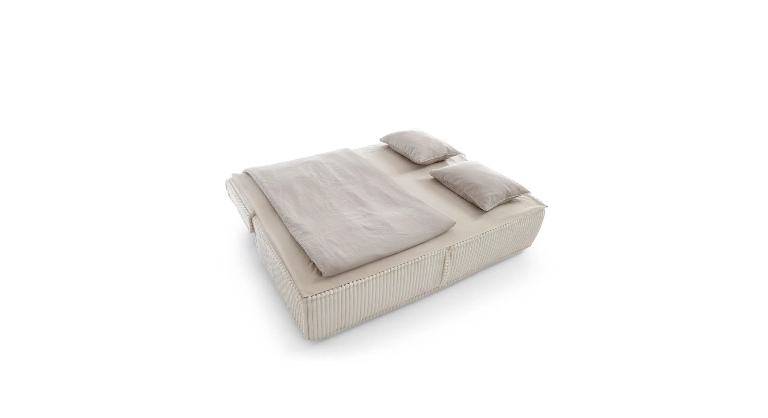 Sofa rozkładana KOMMA funkcja spania - tkanina Tilia 01 kremowa - KOMMA_SOF_TILIA01