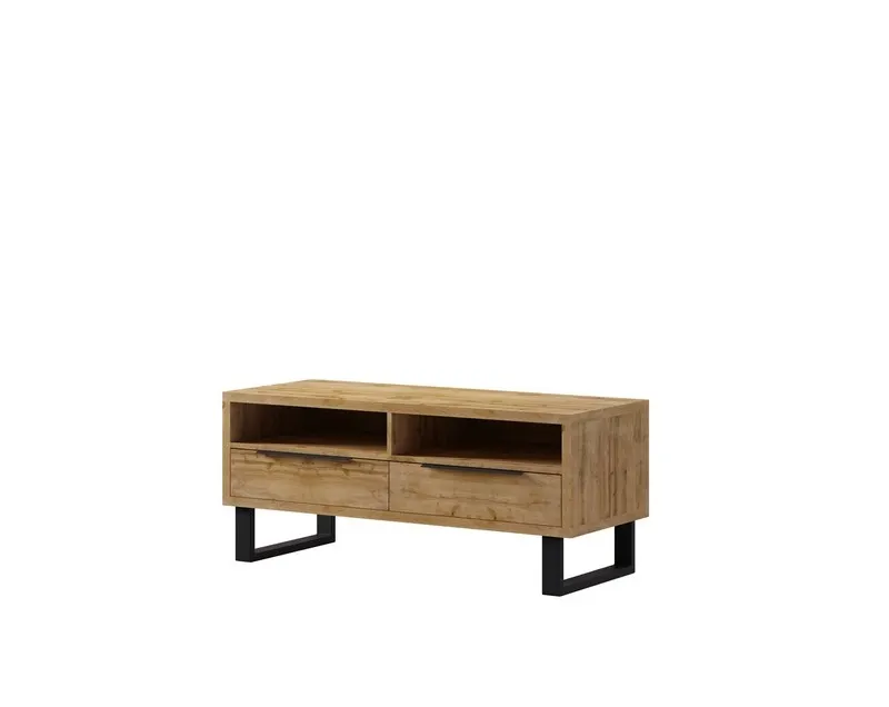 Szafka RTV z szufladami i półkami HALLE 124 cm dąb Wotan Szafka RTV z szufladami i półkami HALLE 124 cm dąb Wotan