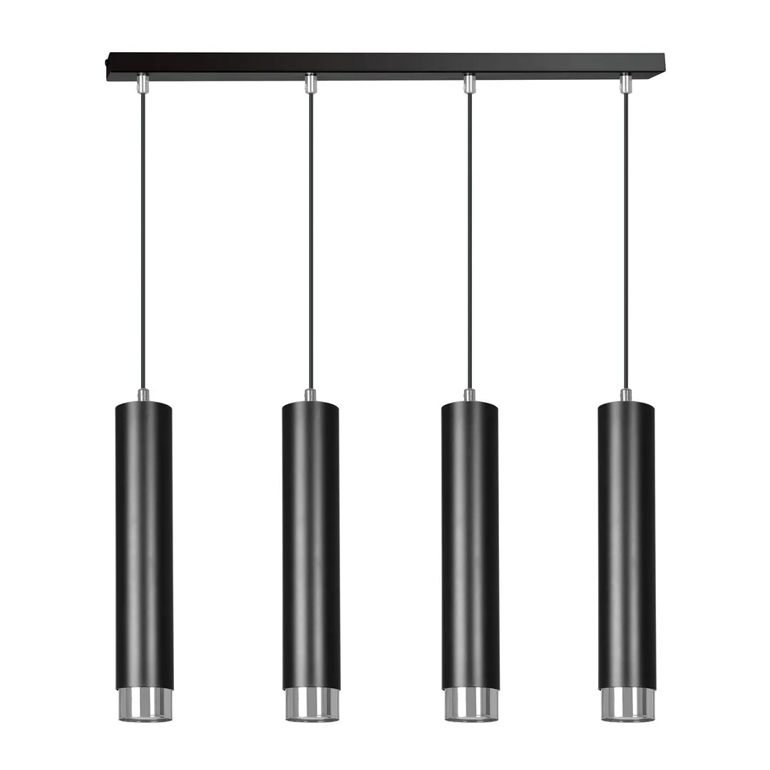 Lampa wisząca KIBO 4 czarny chrom