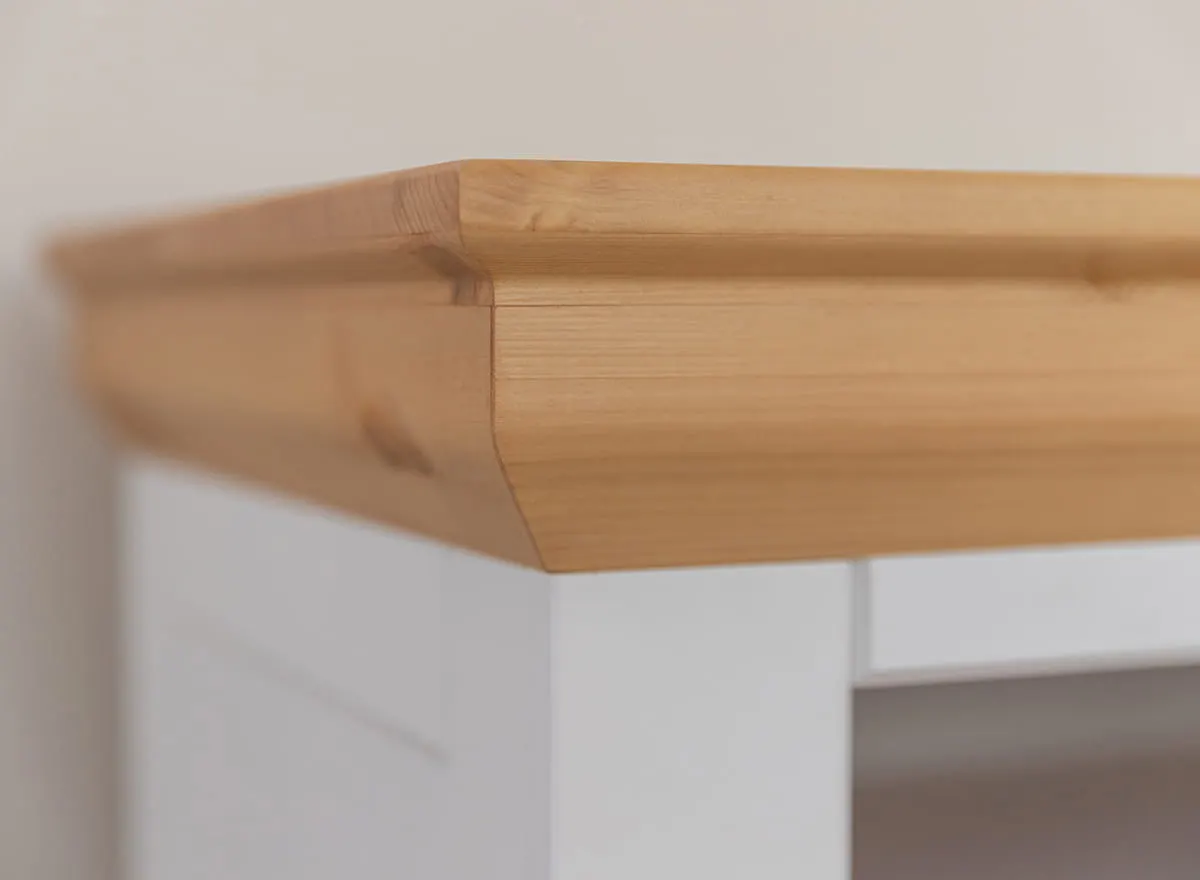 Szafka RTV mała MARONE ELITE z 2 szufladami - biały, złocisty - PLMEL09