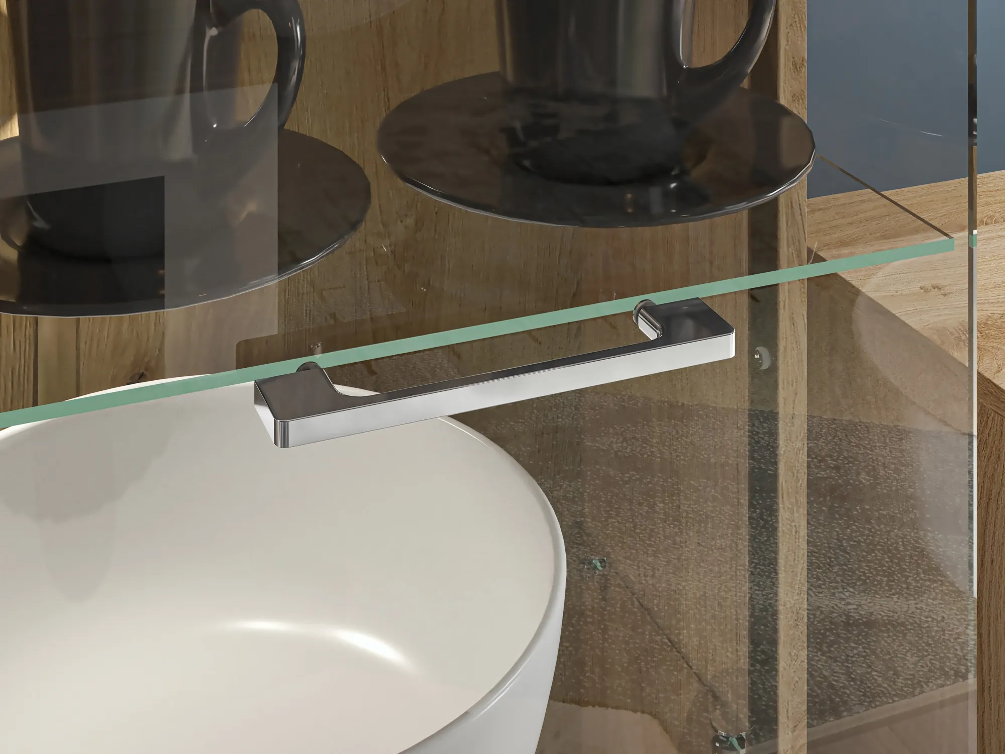 Witryna 1-drzwiowa ADAGIO 02 Prawa dąb castello, biały połysk - 1ADAG02P-001