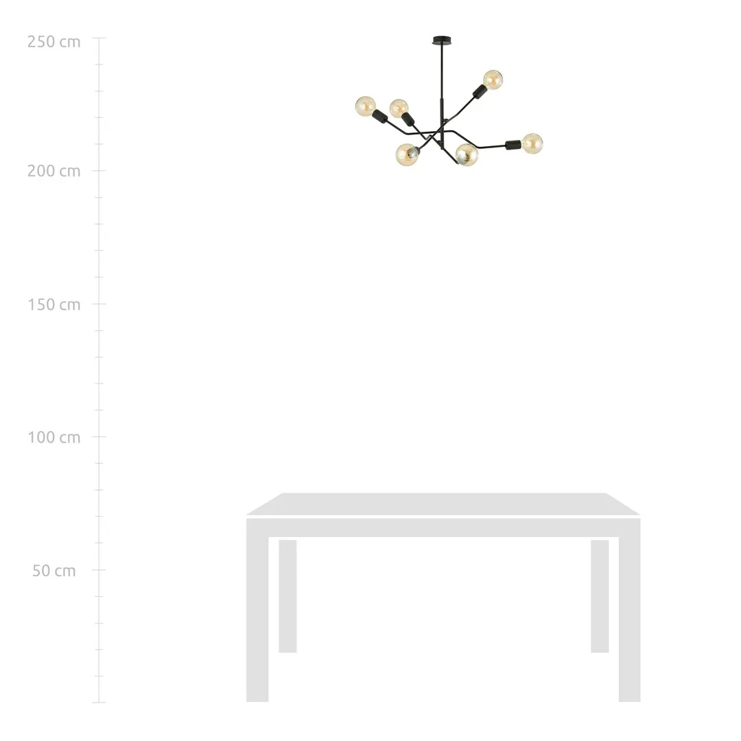 Lampa sufitowa FRIX Czarny 1126/6 - 1126/6