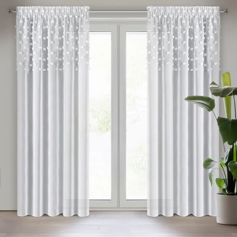 ZASŁONA GOTOWA D91 STELLA NA TAŚMIE 140X270 CM BIAŁY ZASŁONA GOTOWA D91 STELLA NA TAŚMIE 140X270 CM BIAŁY