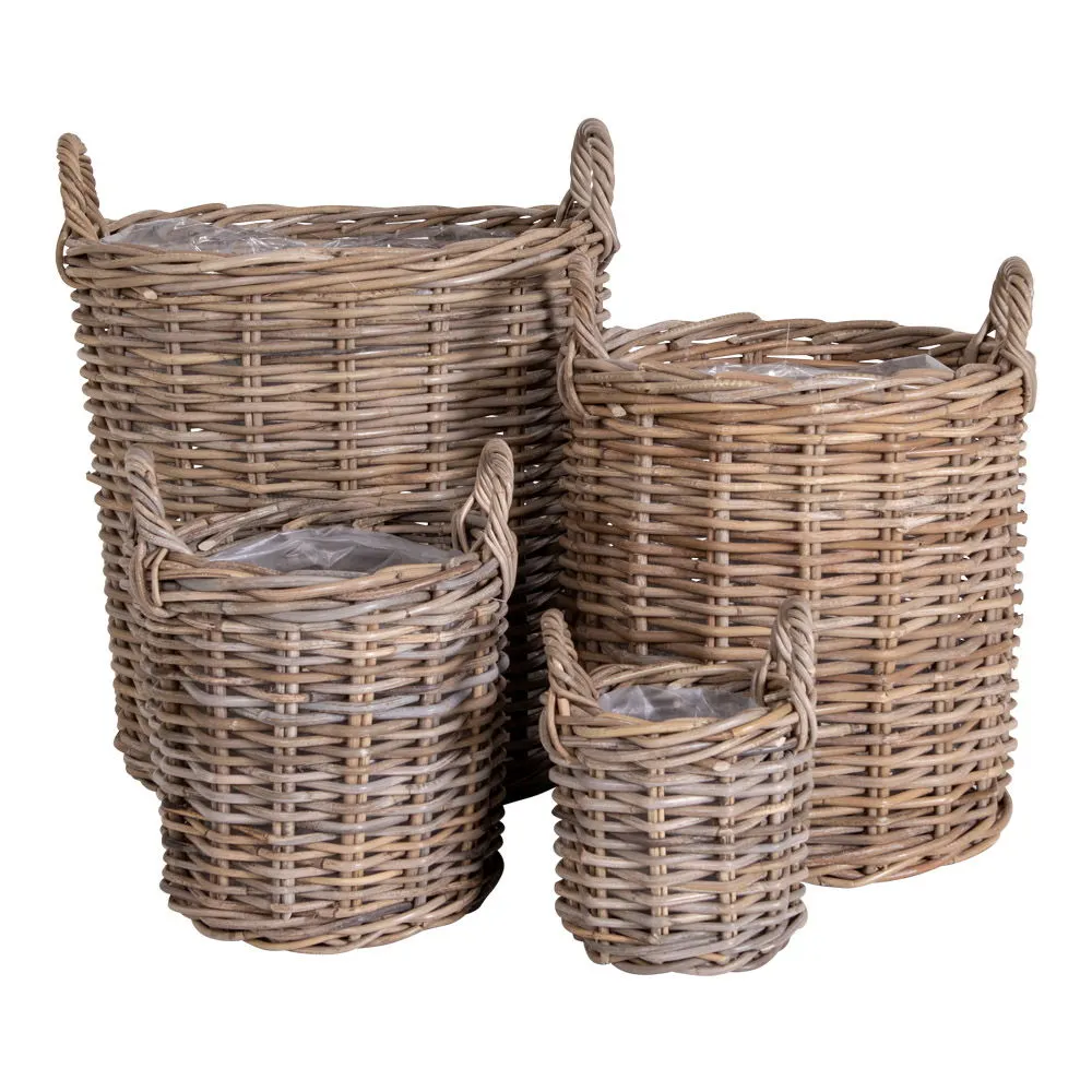 Kosze rattanowe CAOR zestaw 4 sztuk naturalny