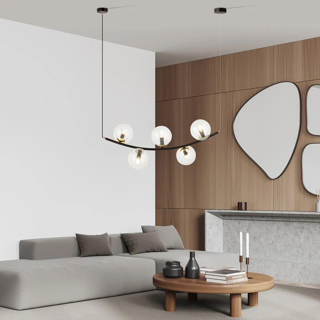 Lampa wisząca RITZ 5  czarny złoty transparentny — zdjęcie 3