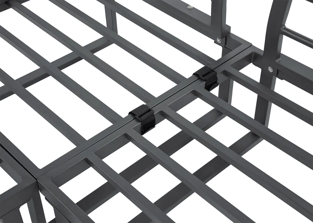 Narożnik ogrodowy modułowy EMERSON ze stolikiem jasnoszary - FG003443