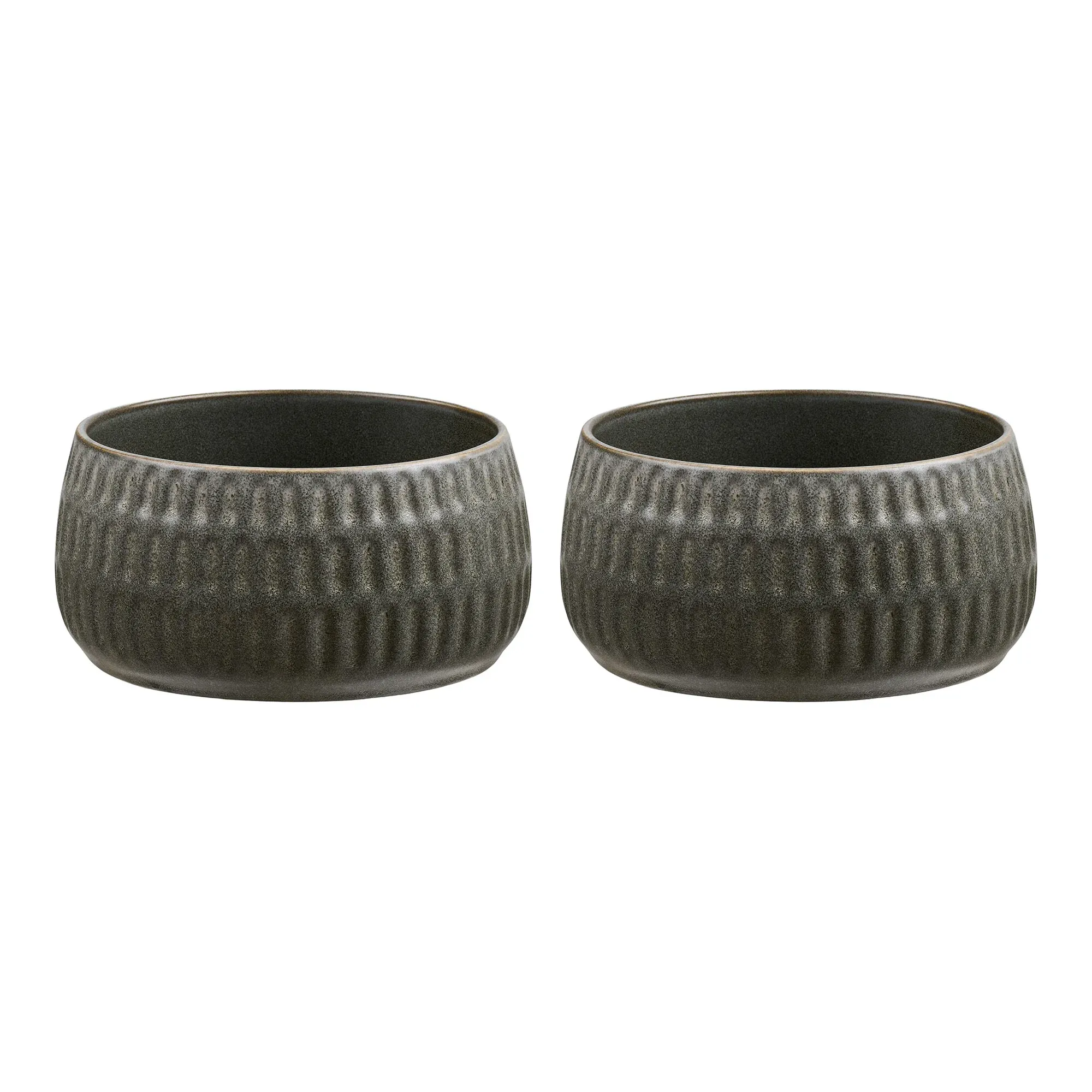 Ceramiczna misa AMALIA 14 cm zestaw 2 sztuk zielono-szara