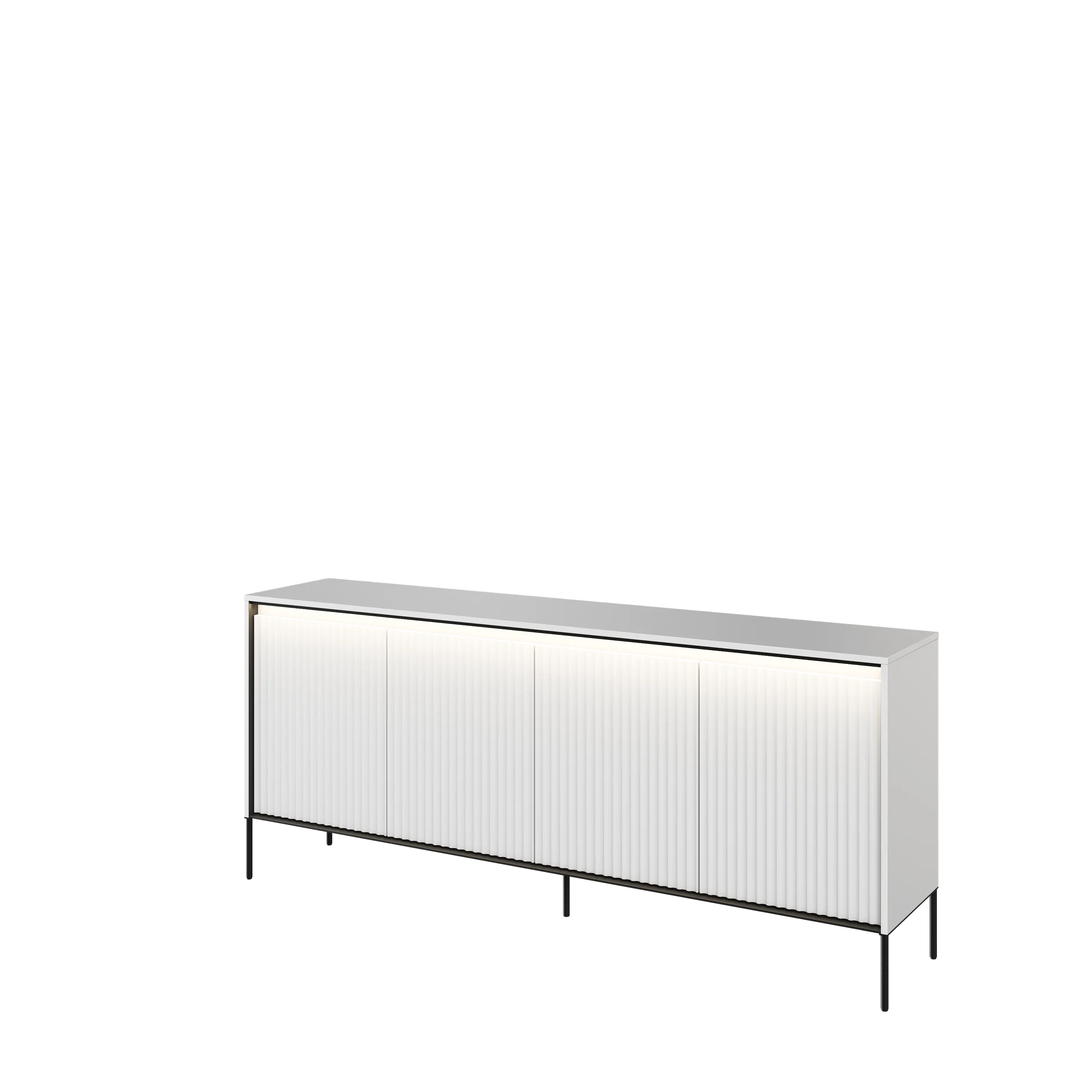 Komoda z oświetleniem TREND TR-04 4D - biały/czarny - TR4BIC-V2