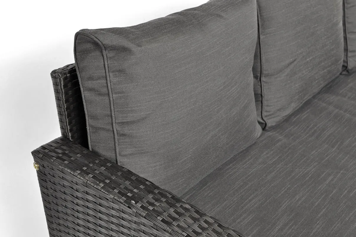 Narożnik ogrodowy wypoczynkowy SZTOKHOLM ze stołem technorattan czarny - FE5906480909794