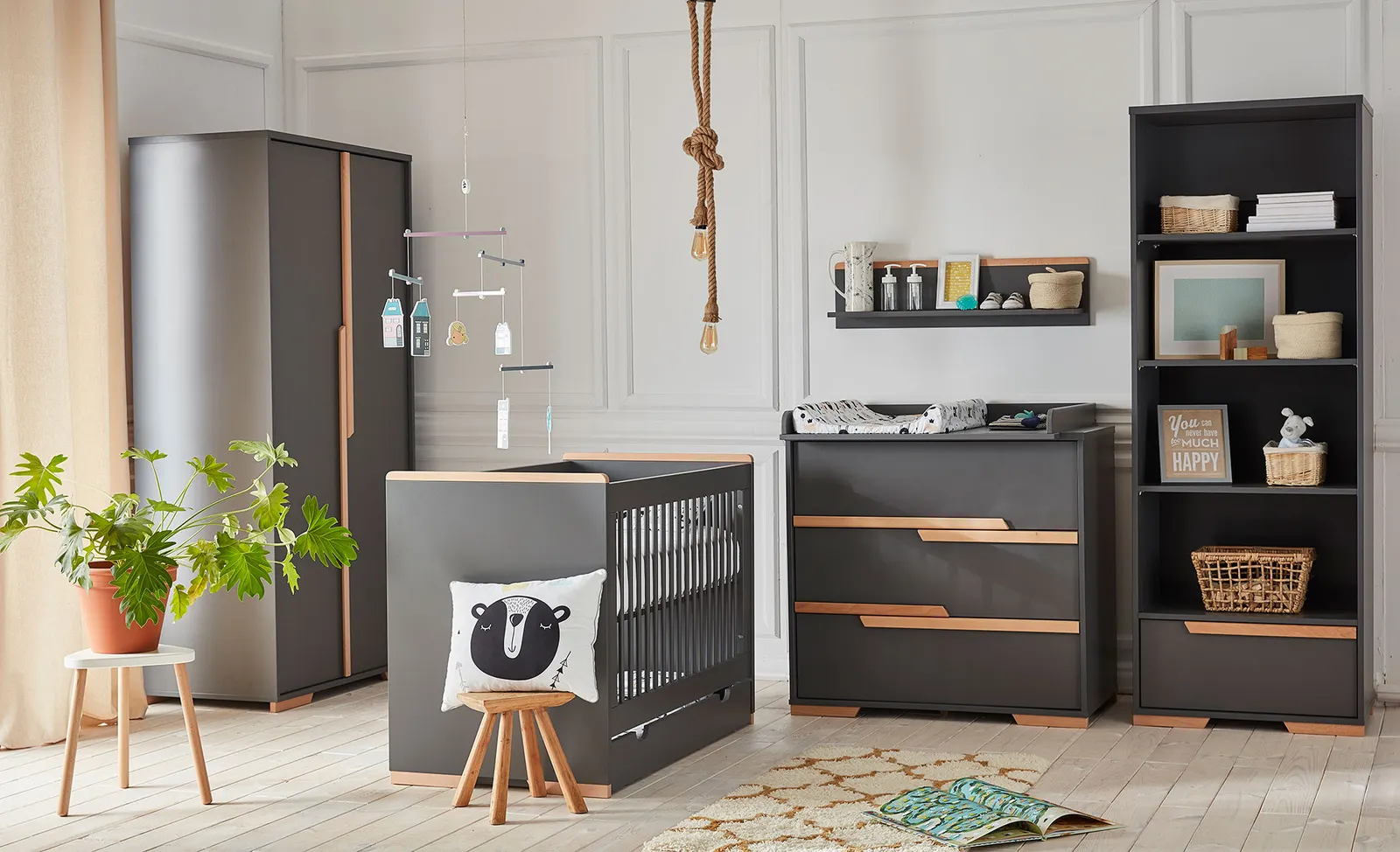 Półka ścienna SNAP 91 cm ciemnoszara - PIN_023-050-162