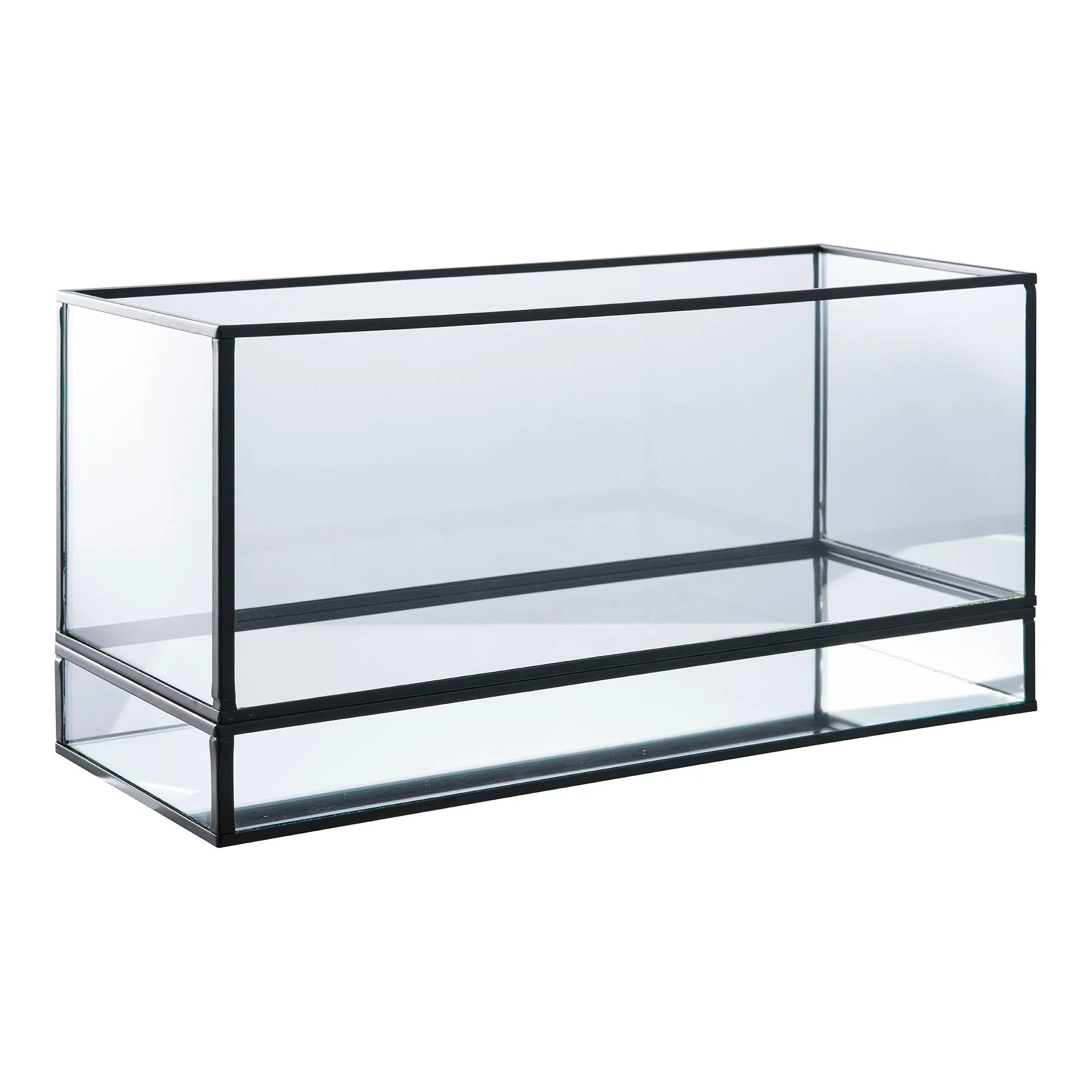 Świecznik HURRICANE metal szkło 30x12x15 cm czarny