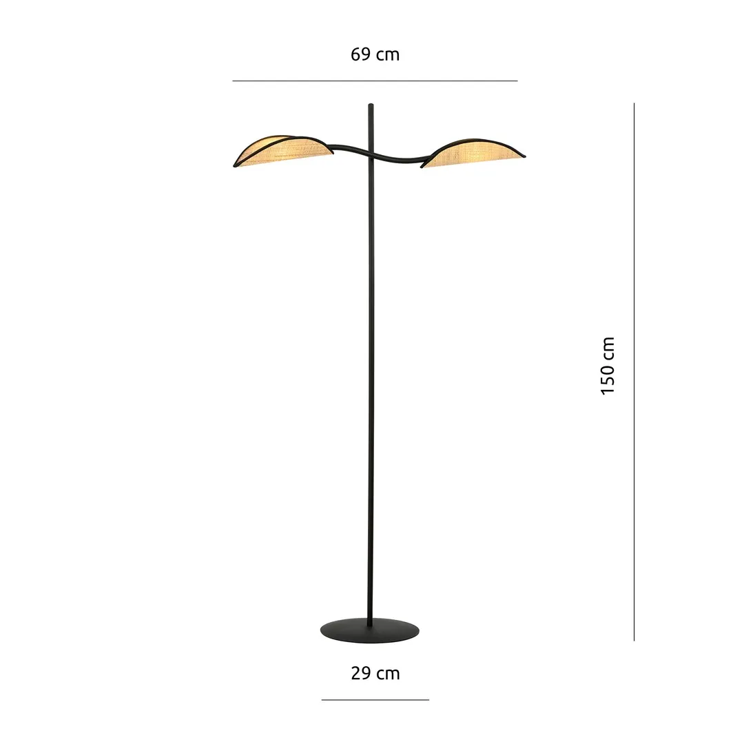 Lampa podłogowa LOTUS LP2 czarny brązowy — zdjęcie 3