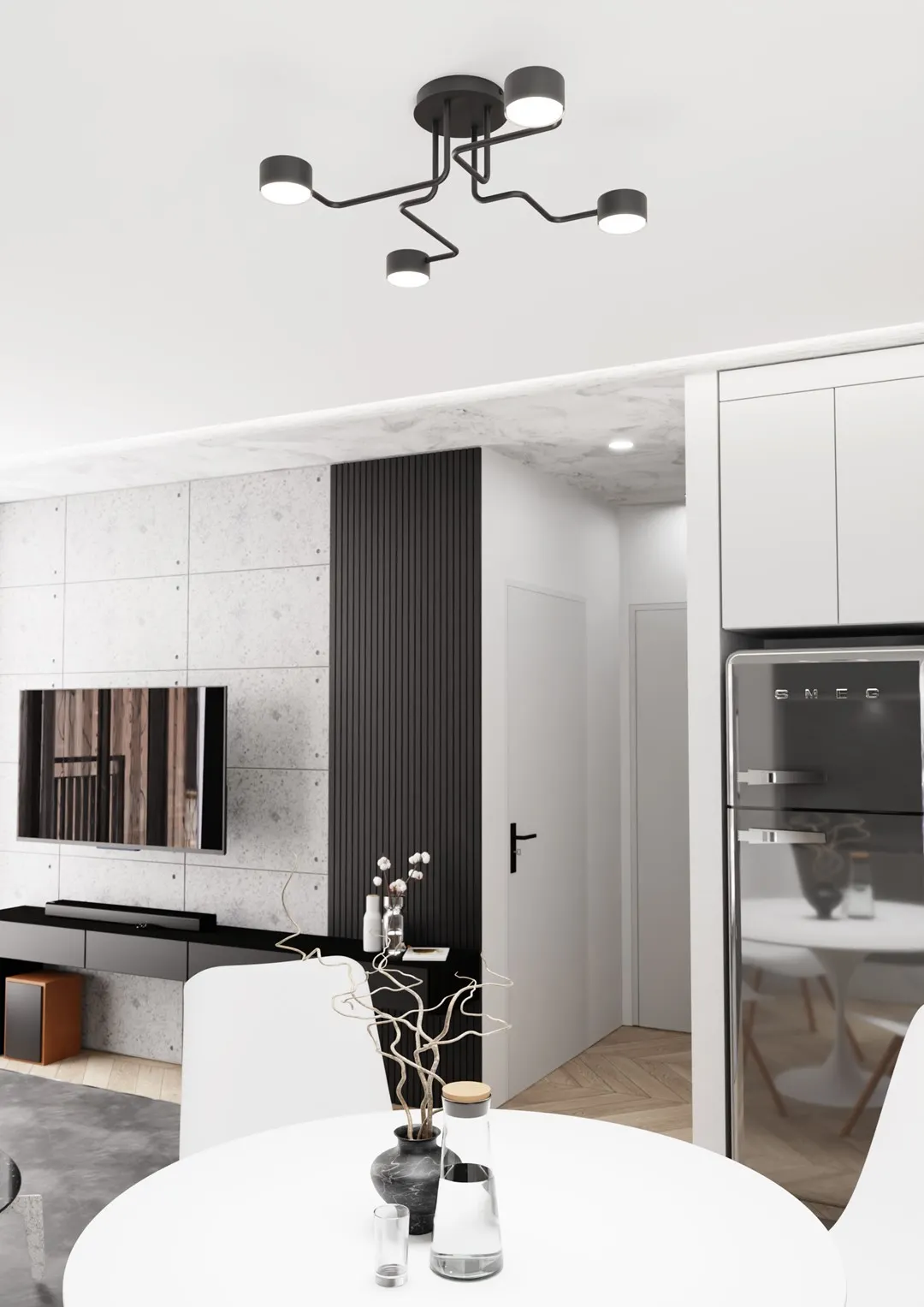 Lampa sufitowa KURAGE 4 BL czarna - 1442/4