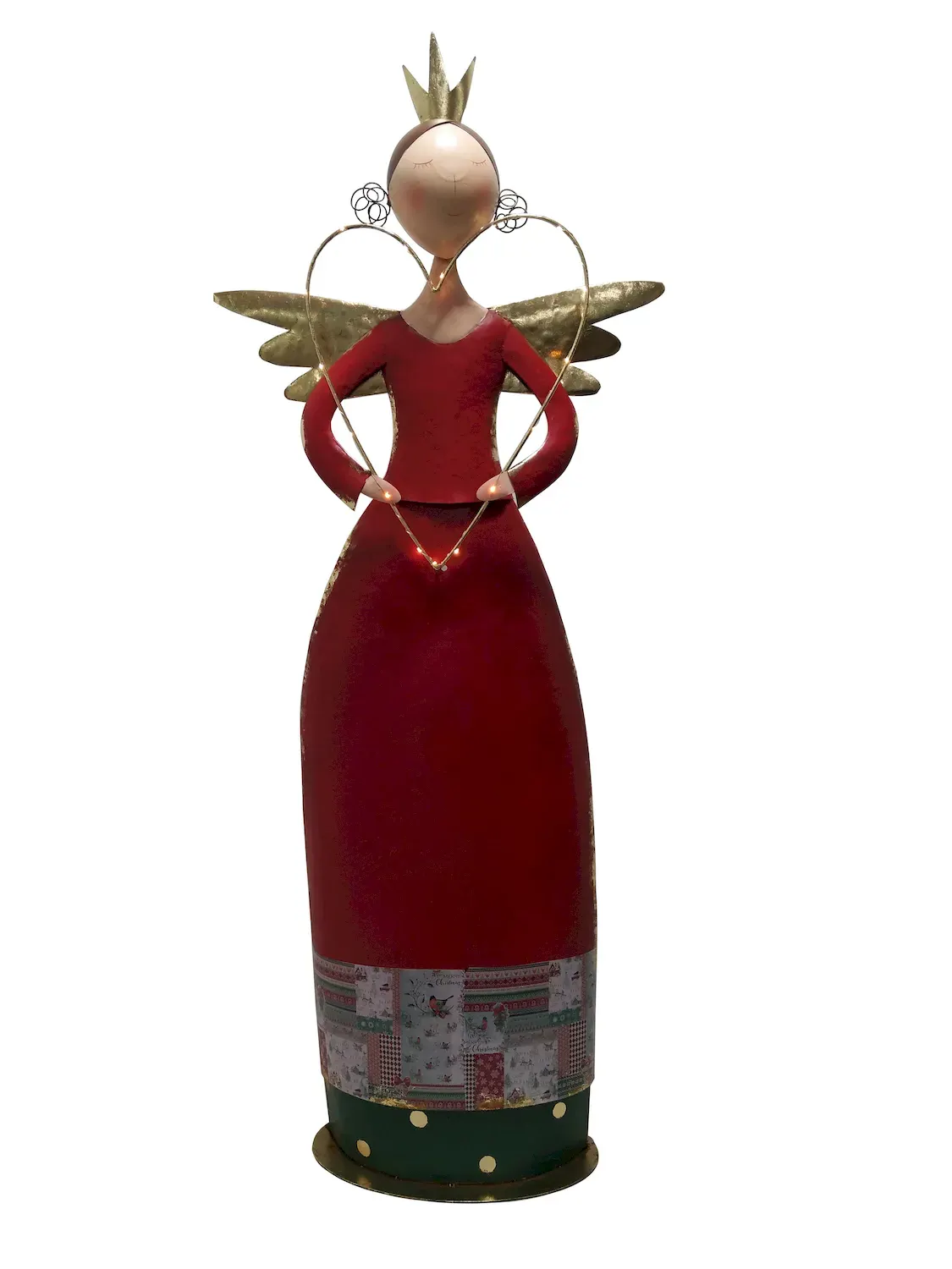 Metalowy ANIOŁ Z SERCEM LED MAXI czerwony Metalowy ANIOŁ Z SERCEM LED MAXI czerwony