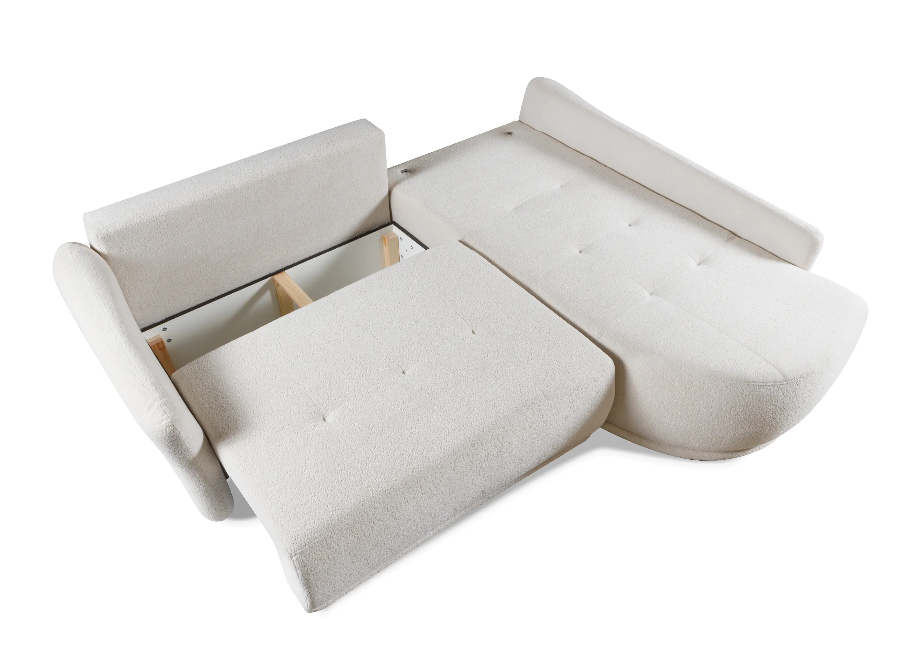 Narożnik rozkładany z pojemnikiem TRIX BELLINI 246 cm prawostronny beżowy - TRIX_BELLINI_22