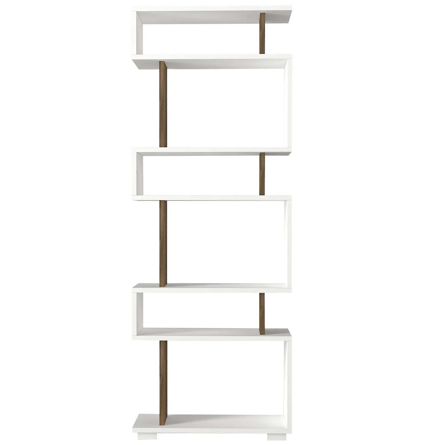 Regał niski otwarty BLOK 60x163 cm biały orzech - ASI_745DCD3606