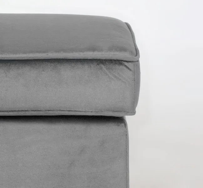 Podnóżek aksamitny RON VELVET szary - RONV14WP