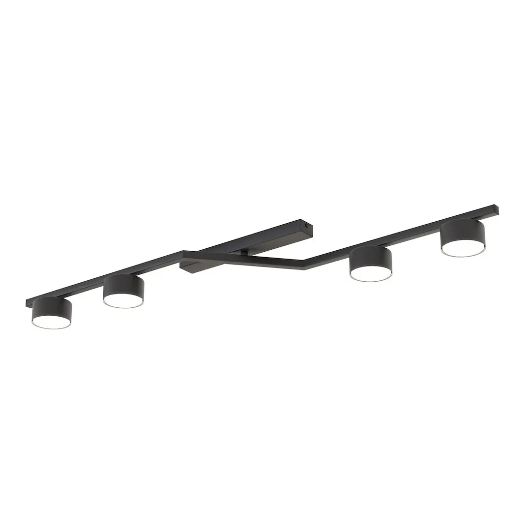 image kinkiet, lampa sufitowa, czarna kolor, metal, trzy źródła światła