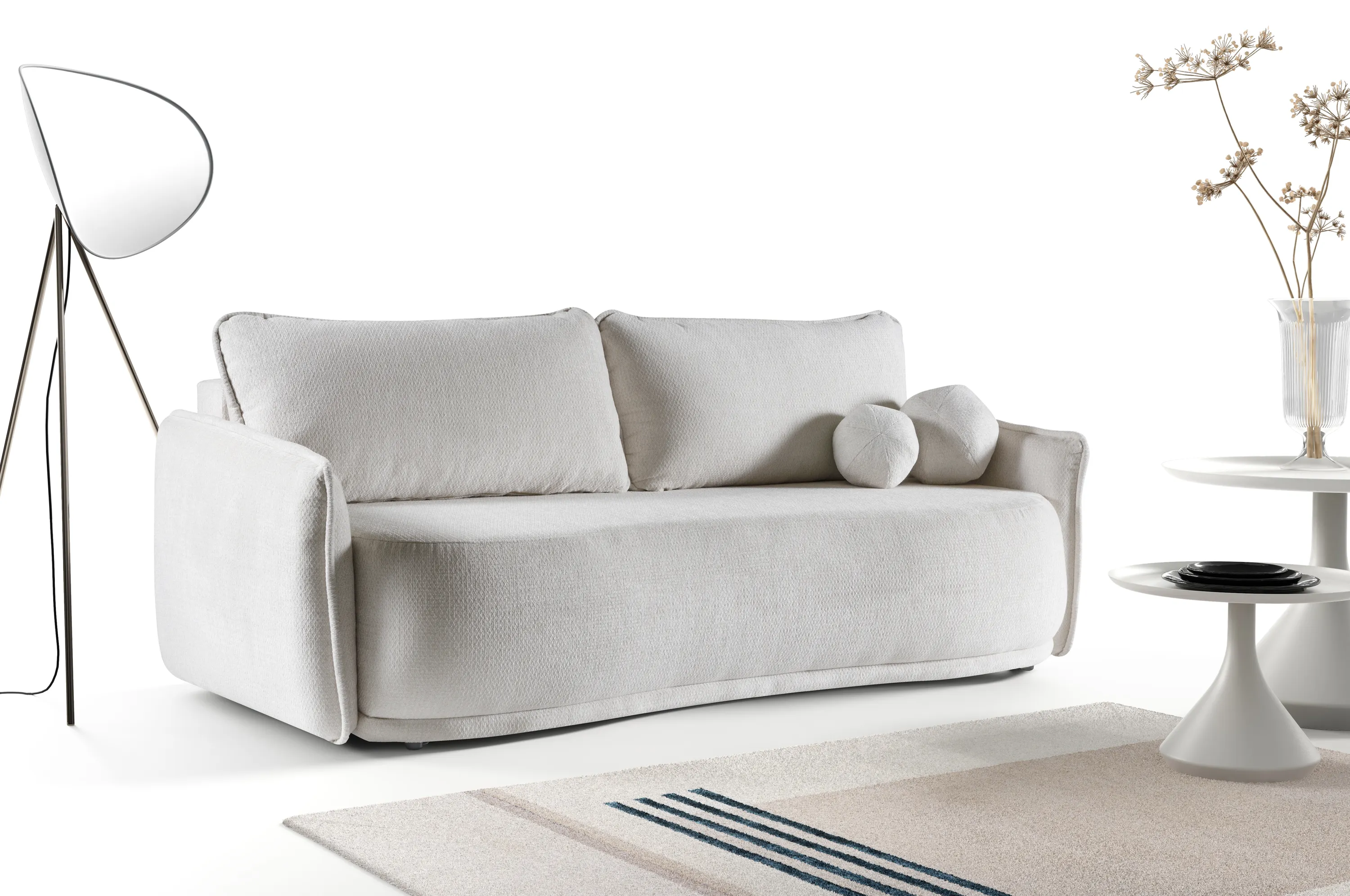 Sofa z funkcją spania Perugia Artico Nata beżowa — zdjęcie 8