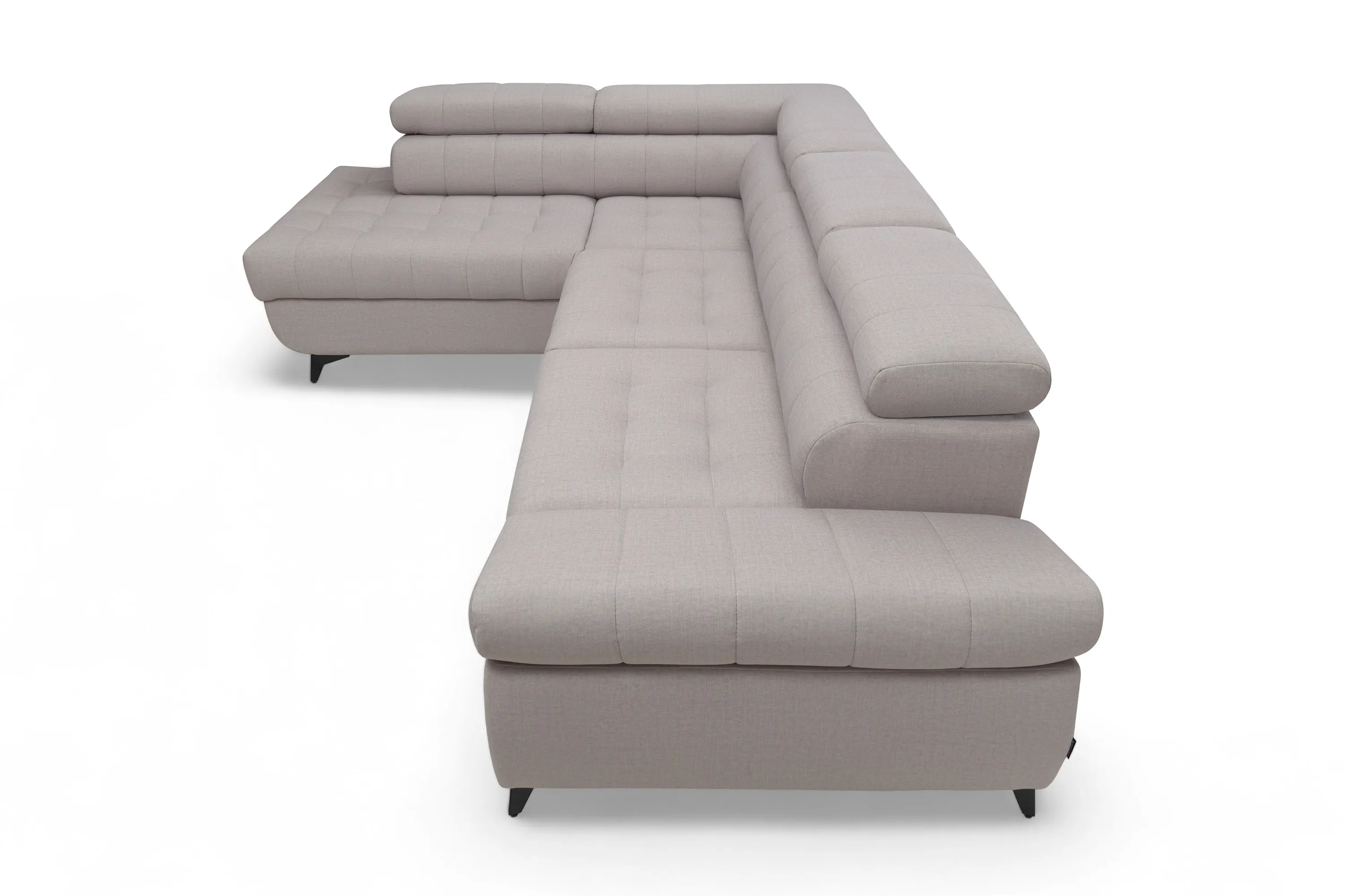 Narożnik lewostronny VALORIS L regulowane zagłówki i podłokietniki tkanina Maya 01 beżowy - B_162434