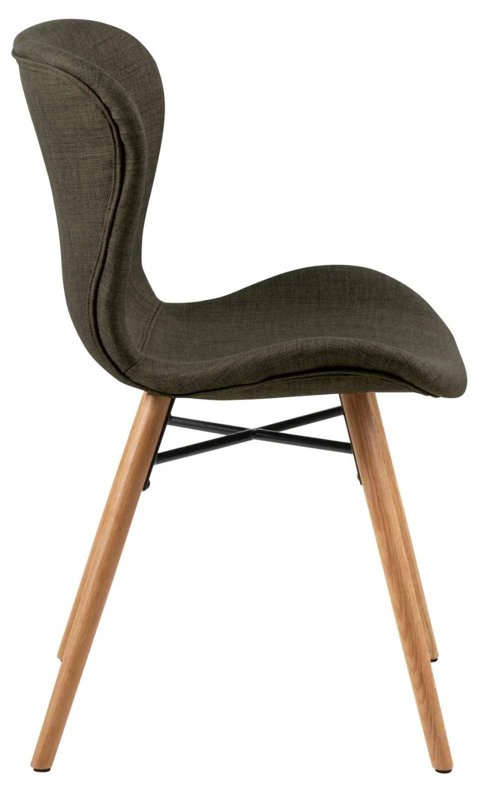 Krzesło tapicerowane DOREN oliwkowy, Dab olejowany ( zestaw 2 sztuk ) - H000018251