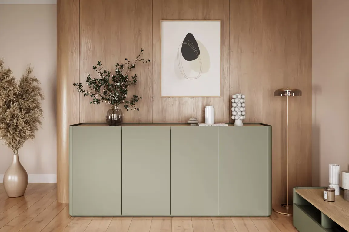 Komoda 4-drzwiowa ELIVO 200cm eukaliptus dąb baltic dune