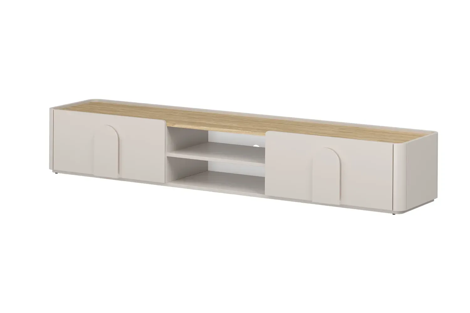 Szafka RTV z klapą i szufladą AMILIO 220 - cashmere dąb olejowany uchwyty cashmere Szafka RTV z klapą i szufladą AMILIO 220 - cashmere dąb olejowany uchwyty cashmere