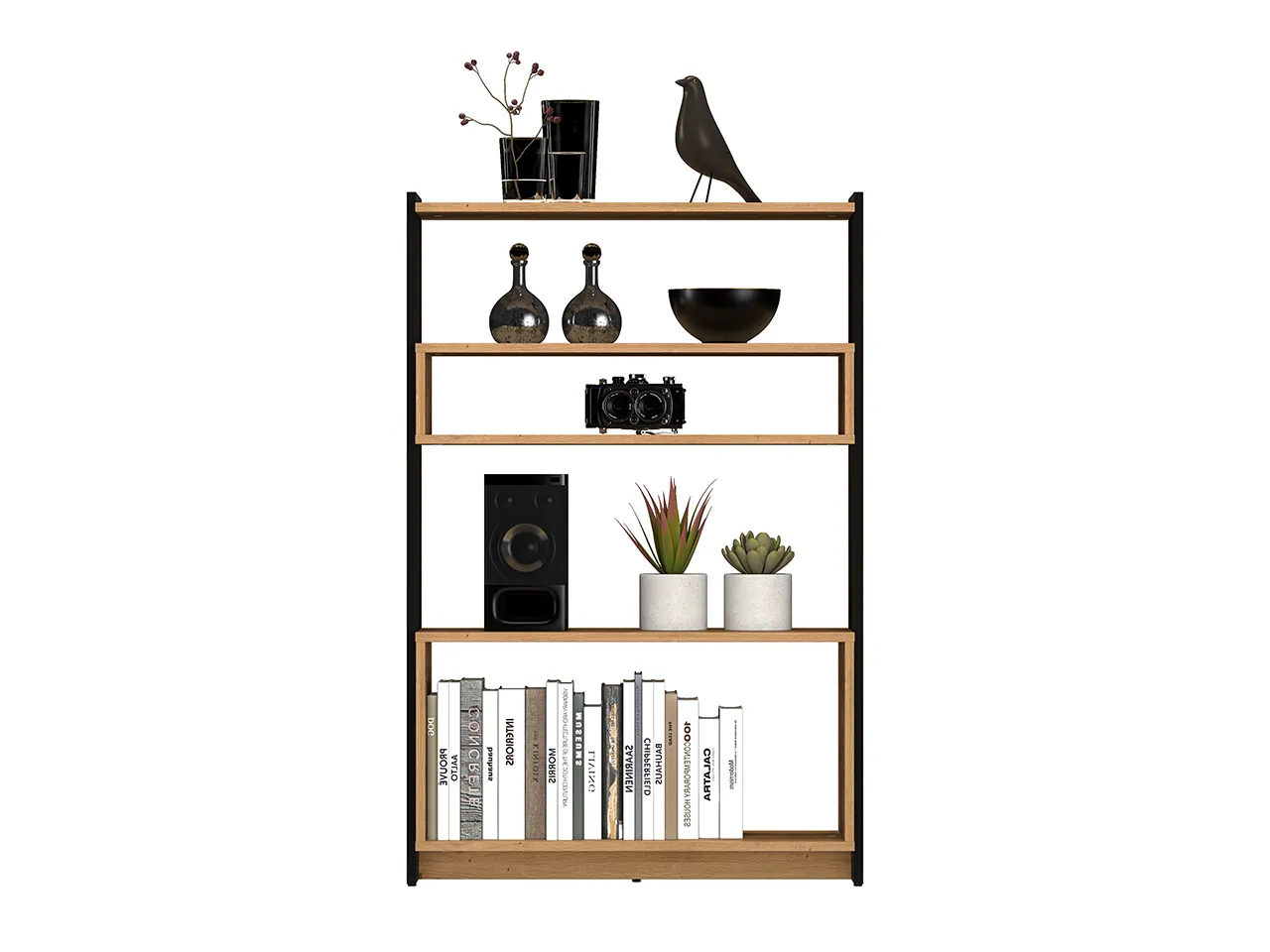 Regał niski TRIS 03 dąb artisan-czarny 80x122 - 1TRIS03-001