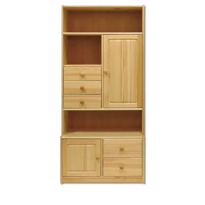 KW129 kredens/witryna/biblioteczka S84 W180 G45 sosna dąb DREWMAX