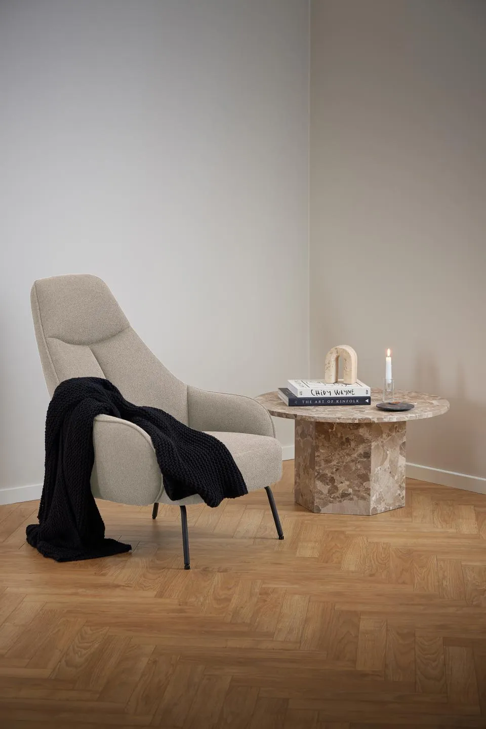 Fotel TEXAS 73x92x98 cm Beżowy, Czarny
