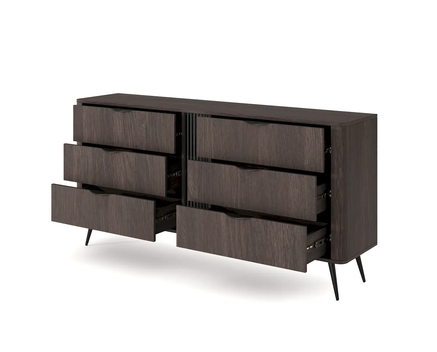 Komoda z 6 szufladami VERIS 163 dąb dunin czarny - LA_VERIS_KOMODA_163_6S