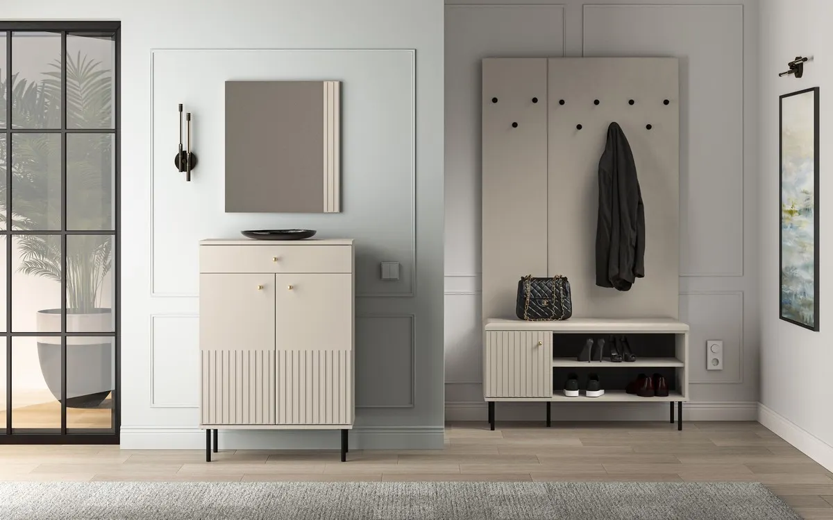 Szafka na buty 2-drzwiowa z szufladą SOPHIE 68x98 kaszmirowa - 1SOPH14-001