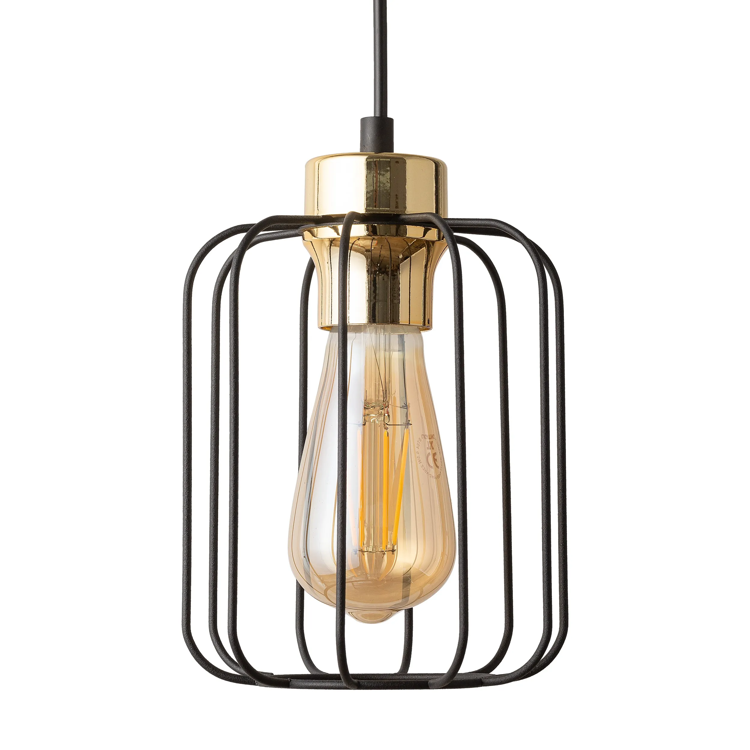 Lampa wisząca GALAXY czarna ze złotym elementem 158x15cm - TK_4714