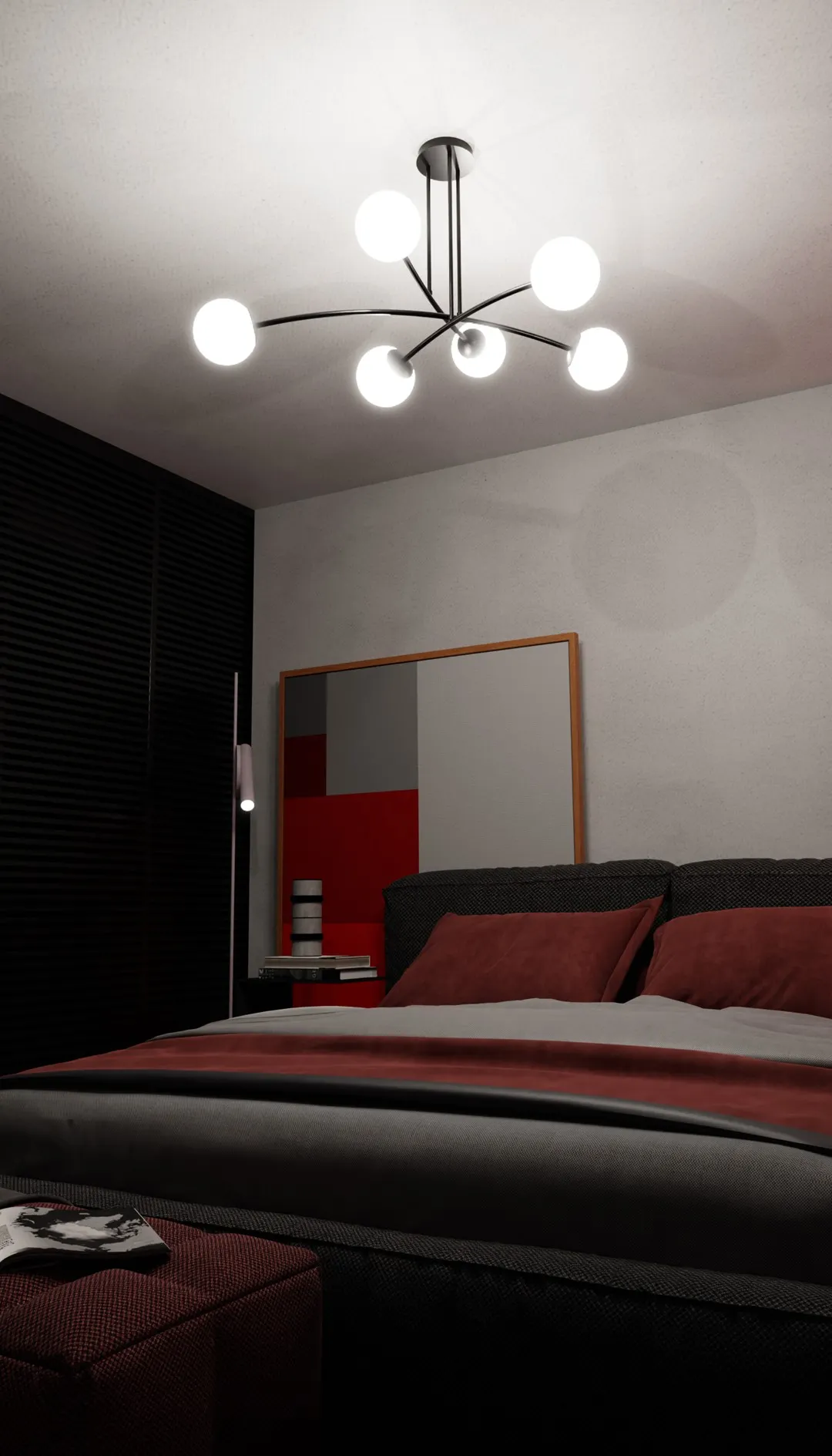 Lampa wisząca HALLDOR 6 czarny biały — zdjęcie 7