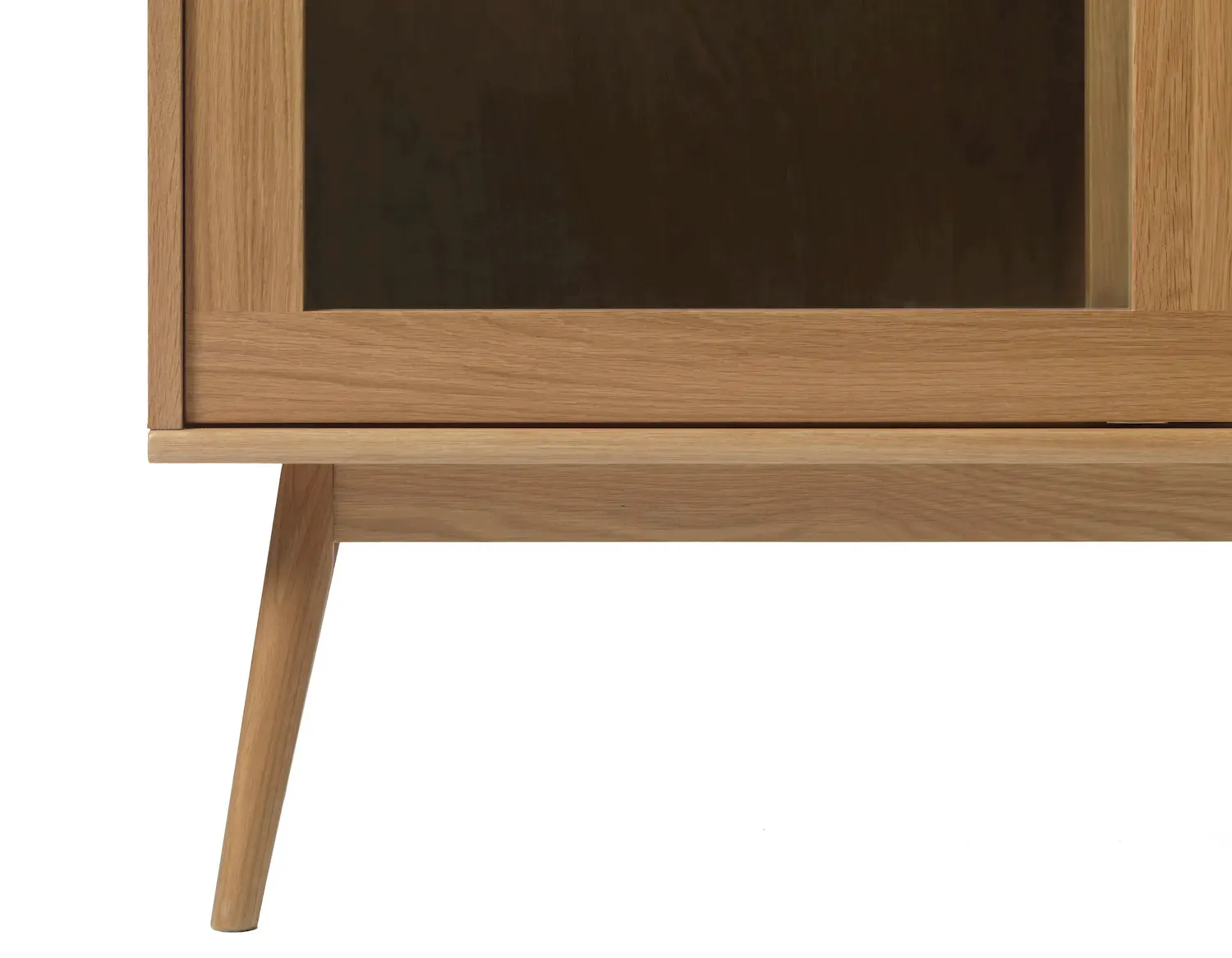 Witryna niska z rattanem BARRALI 2-drzwiowa z 2 szufladami - kolor: naturalny - UN_46720200